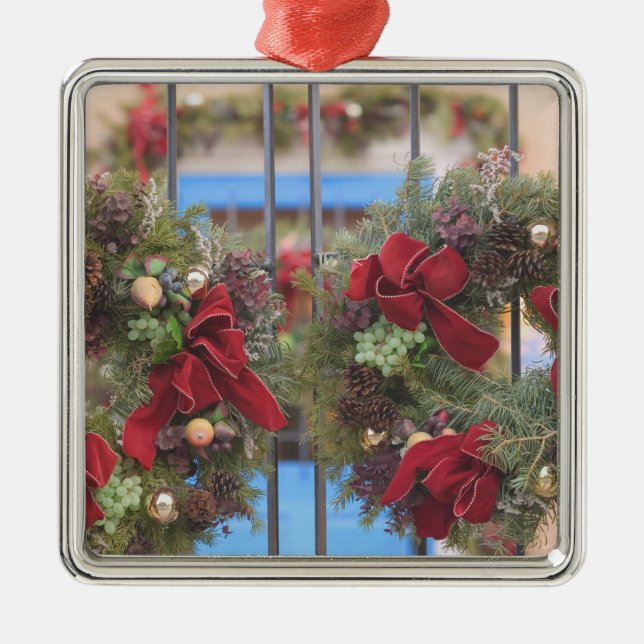USA, New Mexico, Santa Fe: Canyon Road Gallery 3 Metal Ornament (Front)