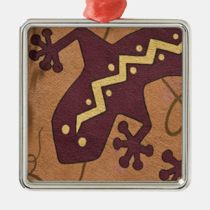 USA, New Mexico, Santa Fe. Close-up section of Metal Tree Decoration