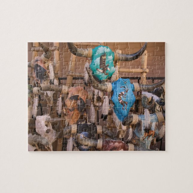 USA, New Mexico, Santa Fe: Downtown Santa Fe, Jigsaw Puzzle (Horizontal)