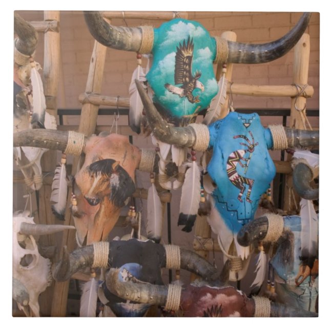 USA, New Mexico, Santa Fe: Downtown Santa Fe, Tile (Front)