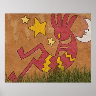 USA, New Mexico, Santa Fe. Wall mural of a Poster