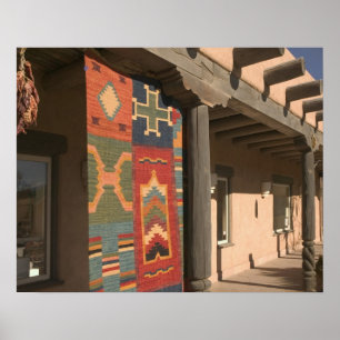 USA, New Mexico, Taos: Navaho Rug Gallery Kit Poster