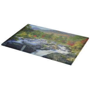 USA, New York. A waterfall in the Adirondack Cutting Board
