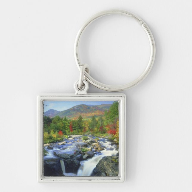 USA, New York. A waterfall in the Adirondack Key Ring (Front)