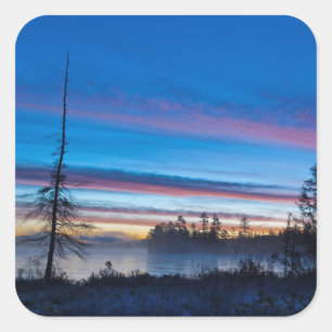 USA, New York, Adirondack Mountains Square Sticker