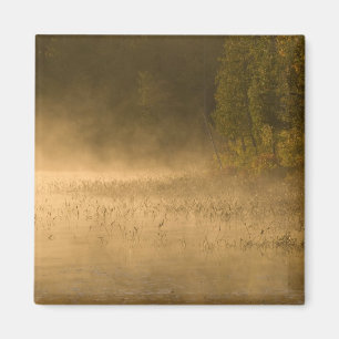 USA, New York, Adirondack Park. Sunrise mist on Magnet