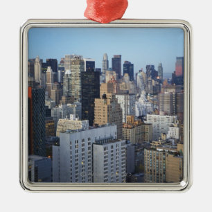 USA, New York City, Manhattan skyline Metal Ornament