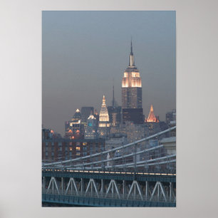 USA, New York City, View of Manhattan Bridge, Poster