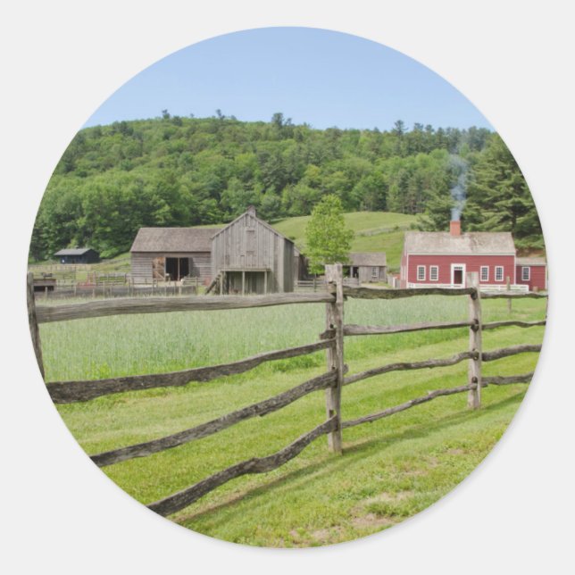 USA, New York, Cooperstown, Farmers' Museum Classic Round Sticker (Front)