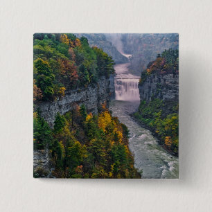 USA, New York, Letchworth State Park. River and 15 Cm Square Badge