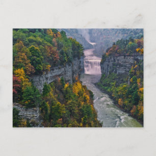 USA, New York, Letchworth State Park. River and Postcard