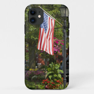 USA, New York, Lewiston. American flag attached iPhone 11 Case