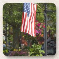 USA, New York, Lewiston. American flag attached