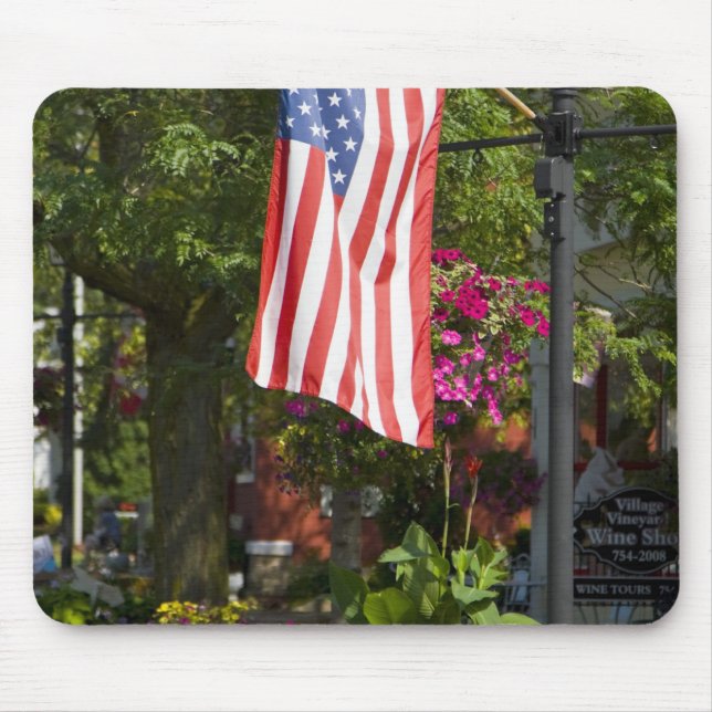 USA, New York, Lewiston. American flag attached Mouse Pad (Front)