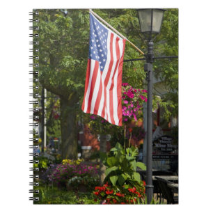 USA, New York, Lewiston. American flag attached Notebook