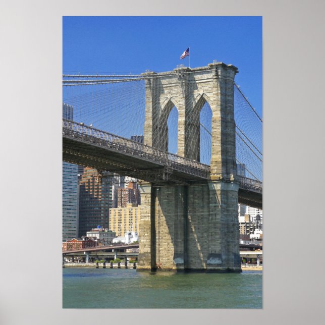 USA, New York, New York City. Brooklyn Bridge Poster (Front)
