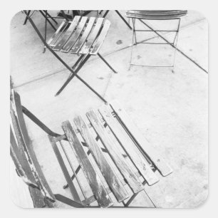 USA, NEW YORK: New York City Cafe Chairs, Square Sticker