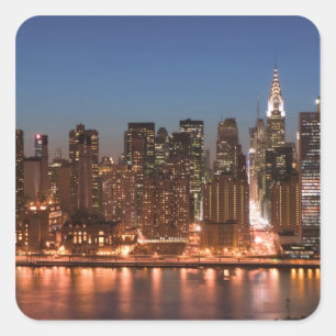 USA, New York, New York City, Manhattan: Aerial Square Sticker