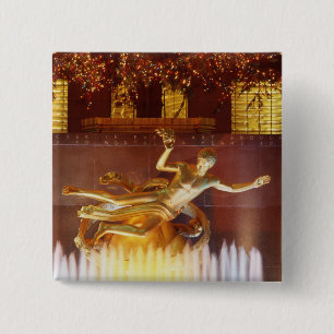 USA, New York, New York City, Statue of 15 Cm Square Badge