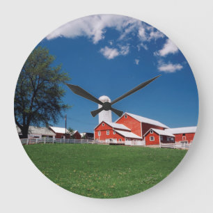 USA, New York, Sharon Springs, Farm Large Clock
