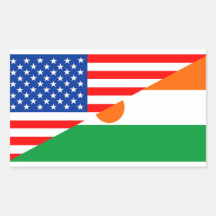 usa niger country half flag america symbol rectangular sticker