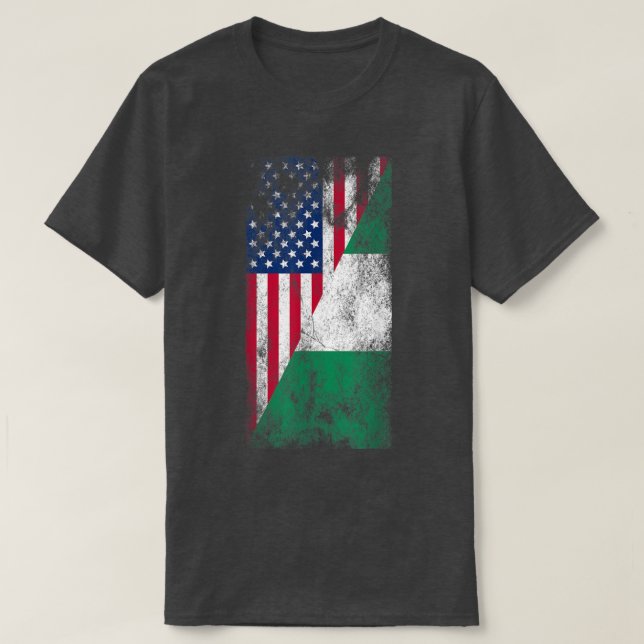 USA Nigeria FlagsUnited States of America, Nigeria T-Shirt (Design Front)