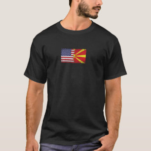 USA North Macedonia Flags - US of America, Macedon T-Shirt