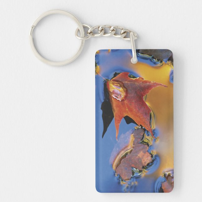 USA, Northeast, Maple Leaf in Reflection Key Ring (Front)