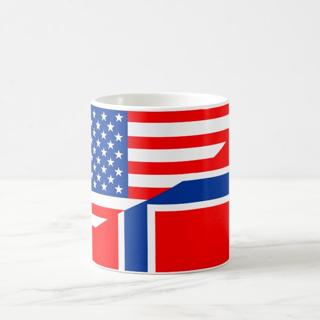 usa norway country half flag america symbol coffee mug (Center)
