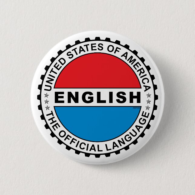 USA Official Language 6 Cm Round Badge (Front)