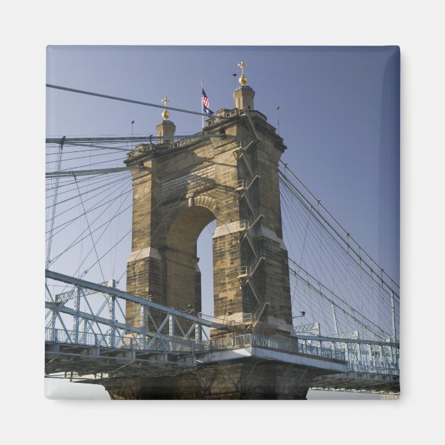 USA, Ohio, Cincinnati: Roebling Suspension 3 Magnet (Front)