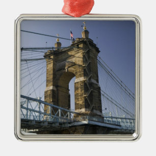 USA, Ohio, Cincinnati: Roebling Suspension 3 Metal Tree Decoration