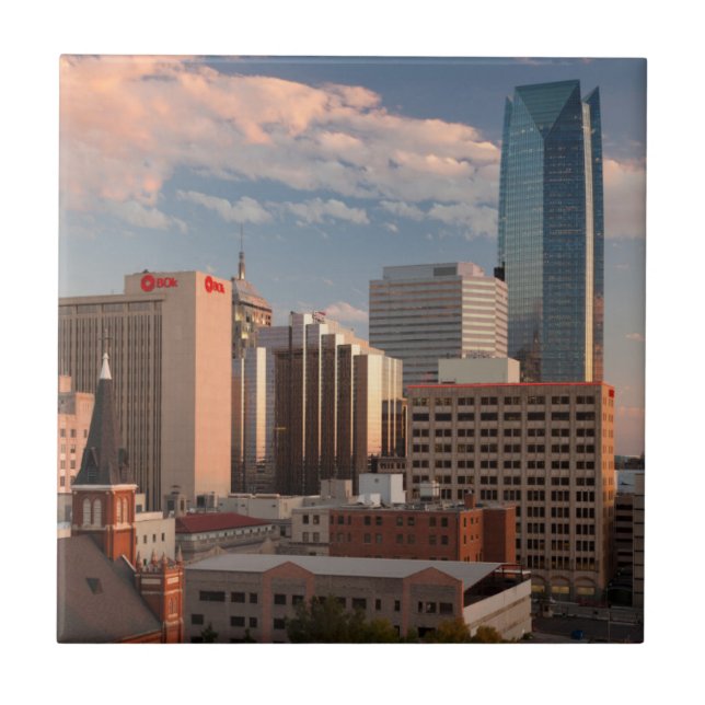 USA, Oklahoma, Oklahoma City, Elevated City Ceramic Tile (Front)