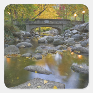 USA, Oregon, Ashland, Lithia Park. Autumn Square Sticker