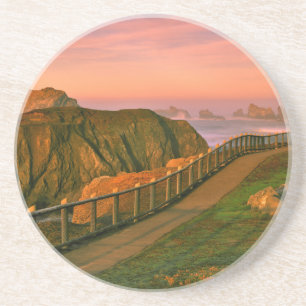 USA, Oregon, Bandon. Rocks Viewed From Trail Coaster