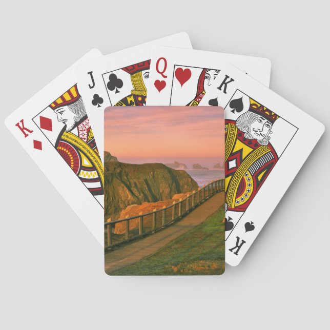 USA, Oregon, Bandon. Rocks Viewed From Trail Playing Cards (Back)