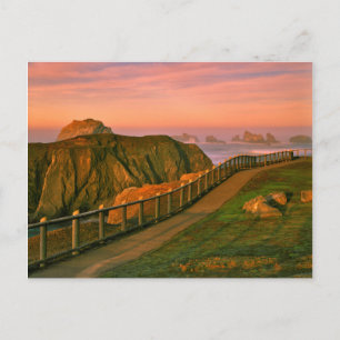 USA, Oregon, Bandon. Rocks Viewed From Trail Postcard