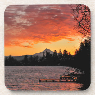 USA, Oregon. Blue Lake And Mt Hood At Sunrise Coaster