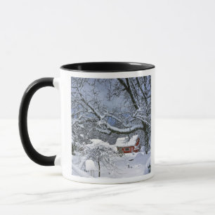 USA, Oregon, Clackamas County. Fresh snow Mug