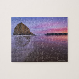 USA, Oregon, Clatsop County, Haystack Rock and Jigsaw Puzzle