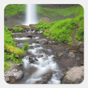 USA, Oregon, Columbia River Gorge, Latourell Square Sticker