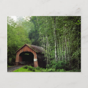 USA, Oregon. Covered Bridge Over North Fork Postcard