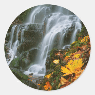 USA, Oregon, Fairy Falls, Columbia River Gorge Classic Round Sticker