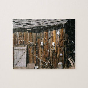 USA, Oregon, Harney County. Old livery stable Jigsaw Puzzle
