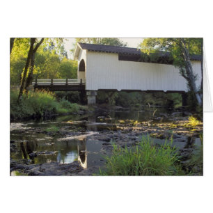 USA, Oregon. Harris covered bridge over Marys