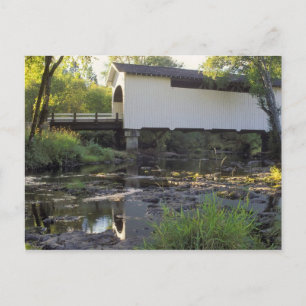 USA, Oregon. Harris covered bridge over Marys Postcard