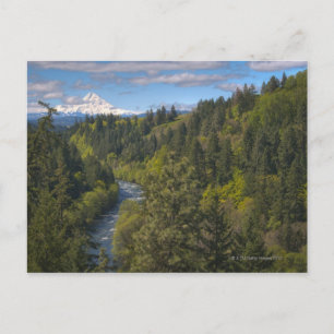 USA, Oregon, High angle view of Hood river with Postcard