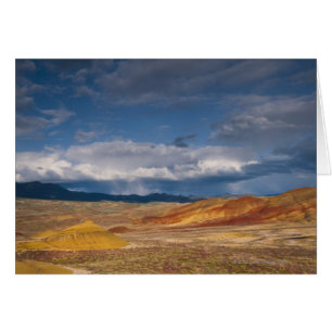 USA, Oregon, Mitchell, Painted Hills with storm
