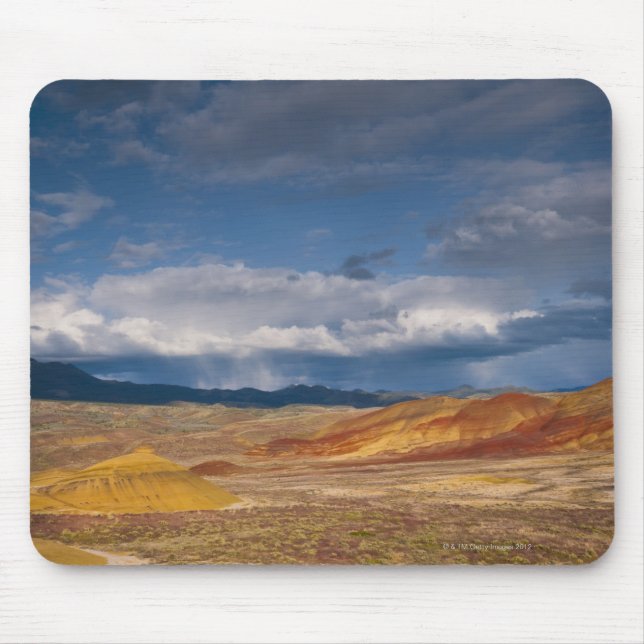 USA, Oregon, Mitchell, Painted Hills with storm Mouse Pad (Front)