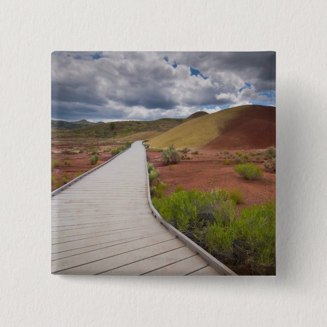 USA, Oregon, Mitchell, Pathway among Painted 15 Cm Square Badge (Front)